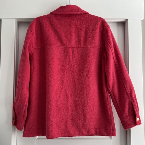 Joie Pink Flannel Gold Button Down Shacket Jacket Size medium - Picture 8 of 8